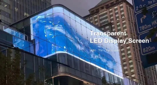 Parede video transparente super de pouco peso da propaganda da exposição de diodo emissor de luz