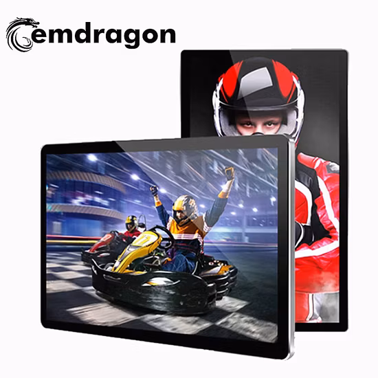 Monitor de tela sensível ao toque de autoatendimento, reprodutor de anúncios, suporte de montagem na parede, sinalização digital, caminhão, publicidade móvel, display LED